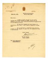 Letter to Vance, from A. O'N. Daunt, Indian Agent and handwritten notes