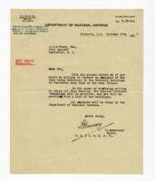 Letters between Vance and Major P. Hennessy