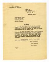Letter from C.L. Harrison, to John Cameron; Copy of letter from Thomas Heatley