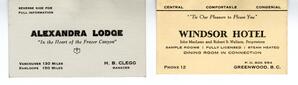 Hotel business cards: [19--]