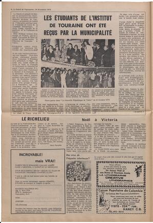 Le Soleil de Vancouver, December 14, 1973, page 4