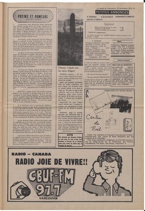 Le Soleil de Vancouver, November 30, 1973, page 15