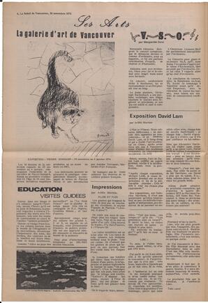 Le Soleil de Vancouver, November 30, 1973, page 8