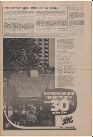 Le Soleil de Vancouver, November 30, 1973, page 5