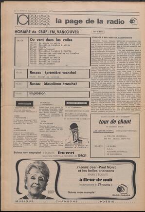 Le Soleil de Vancouver, November 16, 1973, page 12