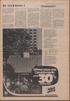 Le Soleil de Vancouver, November 16, 1973, page 3