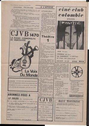 Le Soleil de Vancouver, June 22, 1973, page 16