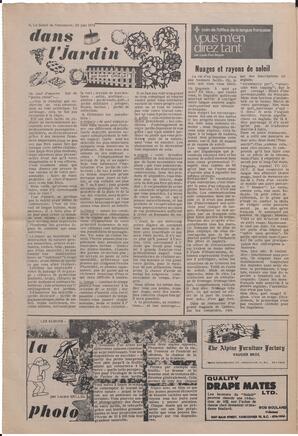 Le Soleil de Vancouver, June 22, 1973, page 12