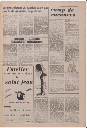 Le Soleil de Vancouver, June 22, 1973, page 3