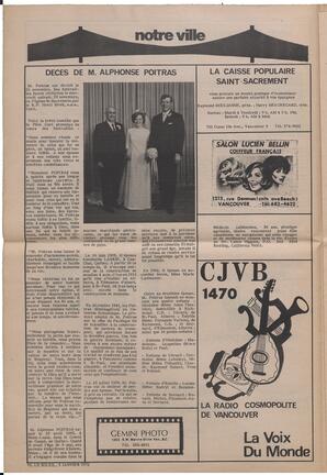 Le Soleil de Vancouver, January 5, 1973, page 6