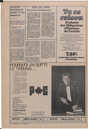 Le Soleil de Vancouver, October 27, 1972, page 14