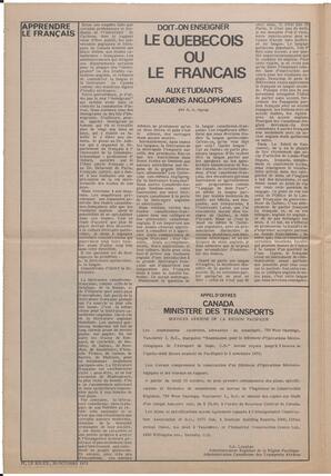 Le Soleil de Vancouver, October 20, 1972, page 4