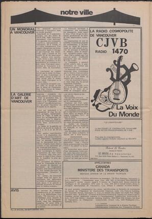 Le Soleil de Vancouver, September 22, 1972, page 6