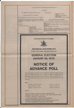 Le Soleil de Vancouver, August 18, 1972, page 6