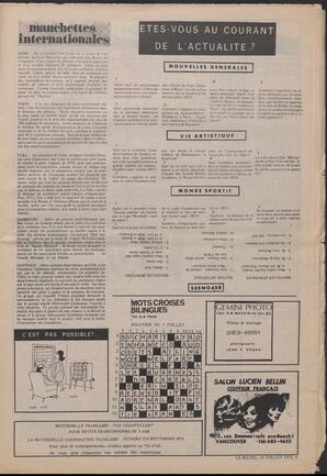 Le Soleil de Vancouver, July 14, 1972, page 5