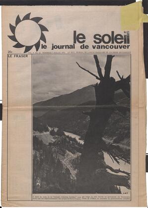Le Soleil de Vancouver, July 7, 1972, page 1