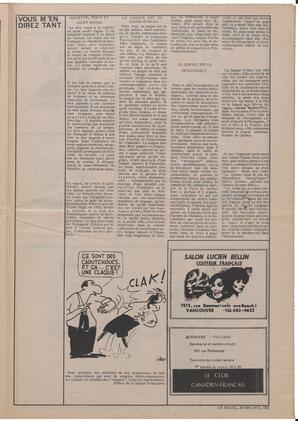 Le Soleil de Vancouver, May 26, 1972, page 13