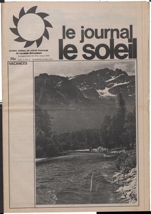 Le Soleil de Vancouver, May 26, 1972, page 1