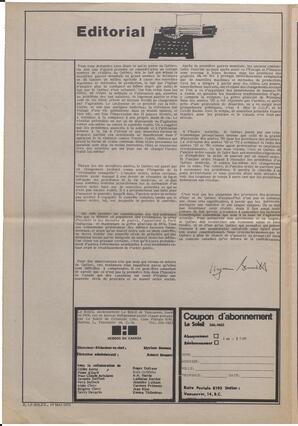 Le Soleil de Vancouver, May 19, 1972, page 2