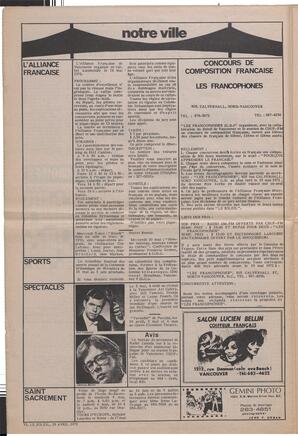 Le Soleil de Vancouver, April 28, 1972, page 6