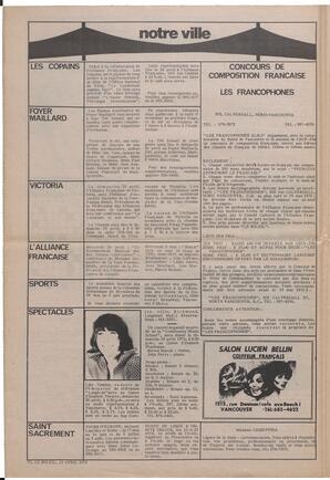 Le Soleil de Vancouver, April 21, 1972, page 6