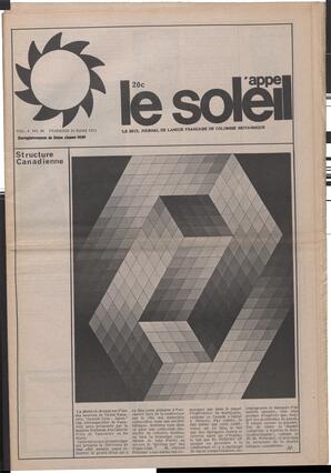 Le Soleil de Vancouver, March 10, 1972, page 1