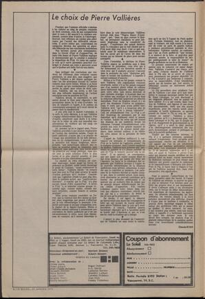 Le Soleil de Vancouver, January 21, 1972, page 2