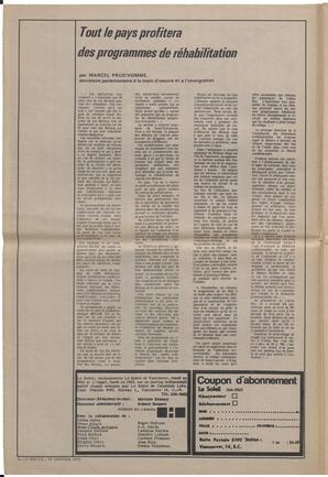 Le Soleil de Vancouver, January 14, 1972, page 2