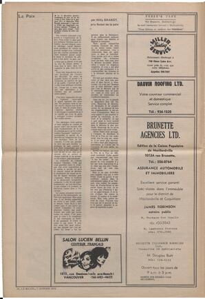 Le Soleil de Vancouver, January 7, 1972, page 4