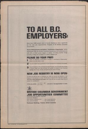 Le Soleil de Vancouver, November 19, 1971, page 14