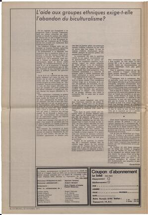 Le Soleil de Vancouver, October 22, 1971, page 2