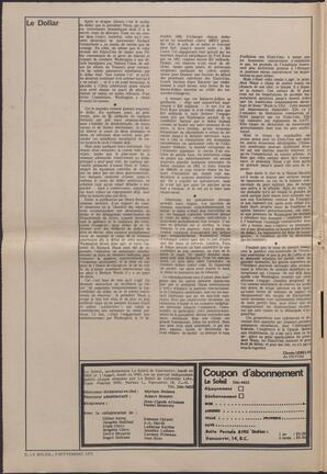 Le Soleil de Vancouver, September 3, 1971, page 2