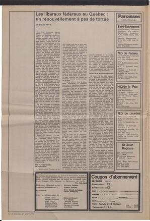 Le Soleil de Vancouver, August 27, 1971, page 2