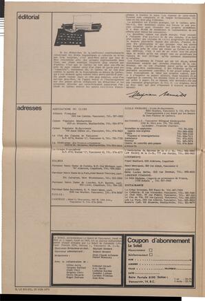 Le Soleil de Vancouver, June 25, 1971, page 2