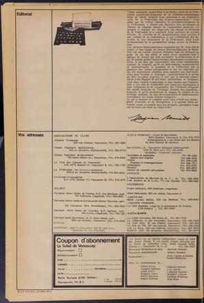 Le Soleil de Vancouver, May 28, 1971, page 2