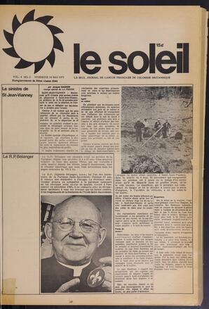 Le Soleil de Vancouver, May 14, 1971, page 1