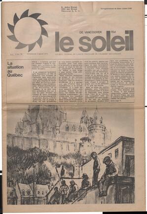 Le Soleil de Vancouver, March 5, 1971, page 1