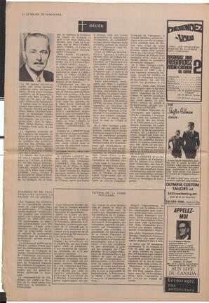 Le Soleil de Vancouver, February 19, 1971, page 10