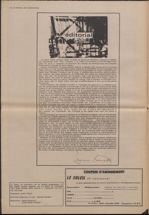 Le Soleil de Vancouver, February 19, 1971, page 2