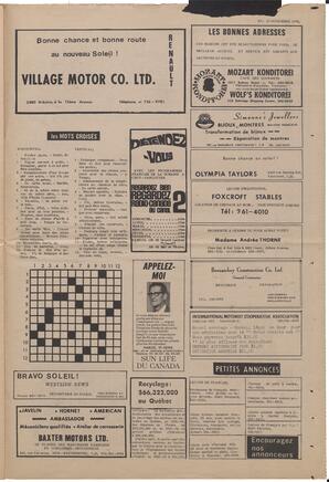 Le Soleil de Vancouver, November 27, 1970, page 15
