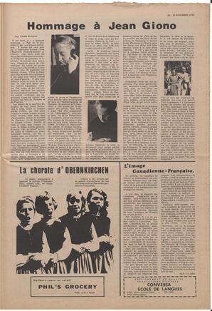 Le Soleil de Vancouver, November 27, 1970, page 11