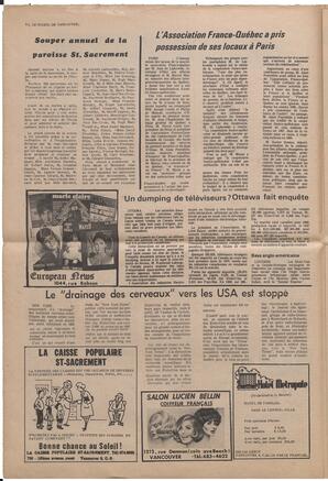Le Soleil de Vancouver, November 27, 1970, page 6