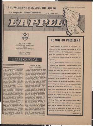 Le Soleil de Vancouver, October 23, 1970, page 11