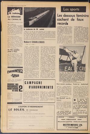 Le Soleil de Vancouver, June 26, 1970, page 15