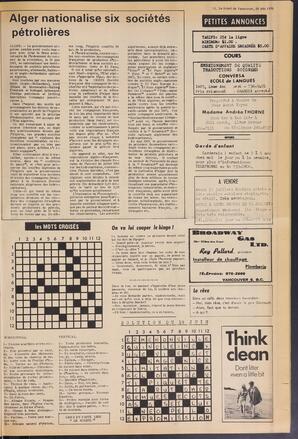 Le Soleil de Vancouver, June 26, 1970, page 14