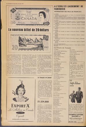 Le Soleil de Vancouver, June 26, 1970, page 7