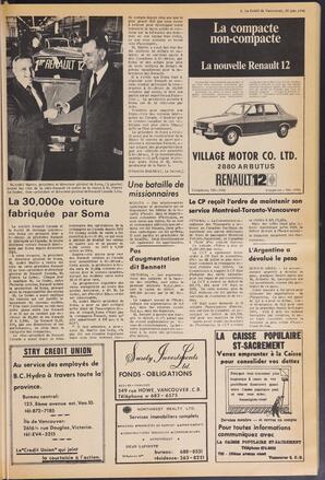 Le Soleil de Vancouver, June 26, 1970, page 6