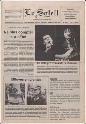 Le Soleil de Colombie, April 30, 1993, page 1