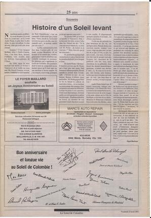 Le Soleil de Colombie, April 23, 1993, page 7