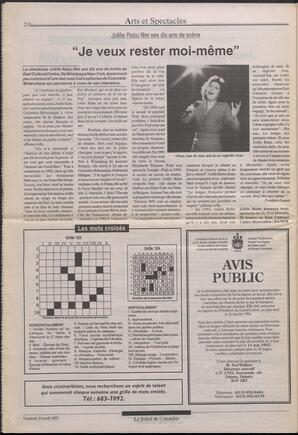 Le Soleil de Colombie, April 23, 1993, page 20